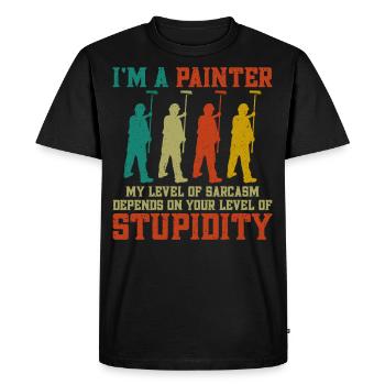 Peintre en bâtiment Décorateur Je suis un - T-shirt Premium bio Homme - noir - Devant - Nico (187cm)
