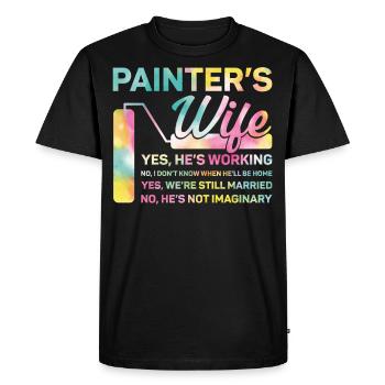 Peintre en bâtiment Décorateur Femme - T-shirt Premium bio Homme - noir - Devant - Nico (187cm)