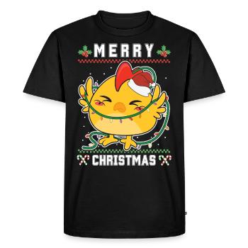 Merry Christmas Sweet Santa Chick - Ugly Christmas - Men's Premium Organic T-Shirt - black - Front - Nico (187cm)
