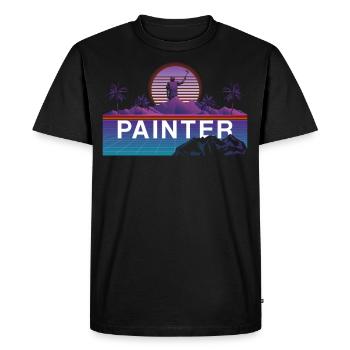 House Painter Decorator Retro 80s - Men's Premium Organic T-Shirt - black - Front - Nico (187cm)