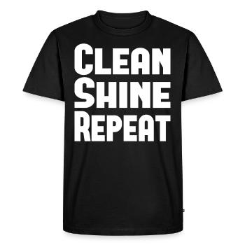 Clean Shine Repeat Detailer Accordeur d’amoureux de voiture - T-shirt Premium bio Homme - noir - Devant - Nico (187cm)