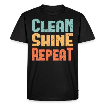 Clean Shine Repeat Detailer Accordeur d’amoureux de voiture - T-shirt Premium bio Homme - noir - Devant - Nico (187cm)