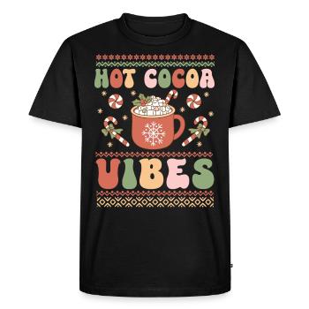 Hot Cocoa Vibes - Noël moche pour les fêtes du Père Noël - T-shirt Premium bio Homme - noir - Devant - Nico (187cm)