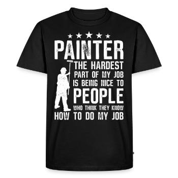 Peintre en bâtiment Peintre décorateur Peintre - T-shirt Premium bio Homme - noir - Devant - Nico (187cm)