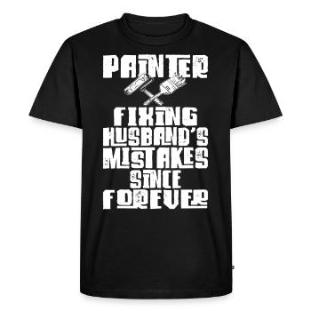 Peintre en bâtiment Peintre décorateur Peintre - T-shirt Premium bio Homme - noir - Devant - Nico (187cm)