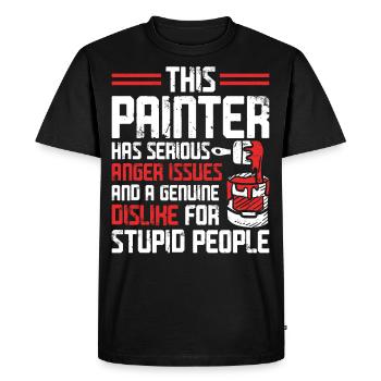 Peintre en bâtiment décorateur ce - T-shirt Premium bio Homme - noir - Devant - Nico (187cm)