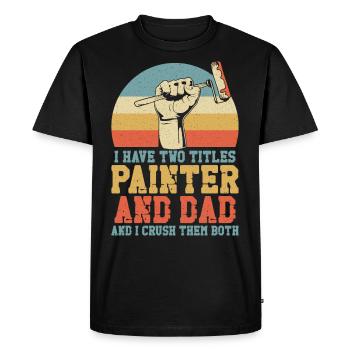 Peintre en bâtiment décorateur papa rétro - T-shirt Premium bio Homme - noir - Devant - Nico (187cm)