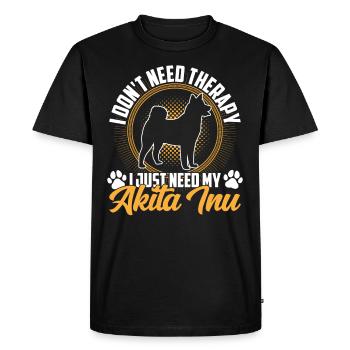 Juste besoin d’Akita Inu Akita Inu japonais - T-shirt Premium bio Homme - noir - Devant - Nico (187cm)