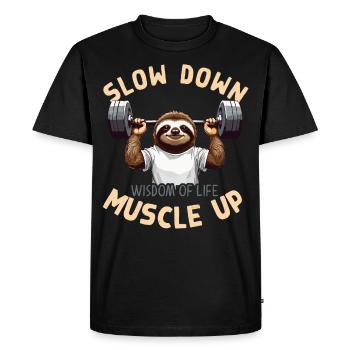 Entraînement de motivation pour la paresse et musculation amusant - T-shirt Premium bio Homme - noir - Devant - Nico (187cm)