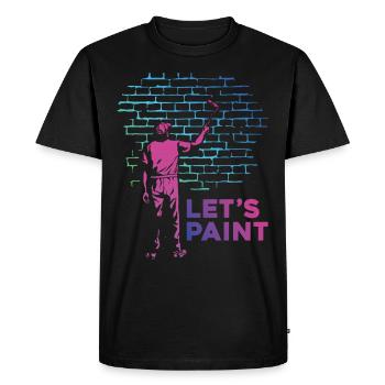 House Painter Decorator Retro 80s - Men's Premium Organic T-Shirt - black - Front - Nico (187cm)