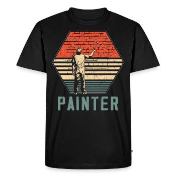 House Painter Decorator Retro - Men's Premium Organic T-Shirt - black - Front - Nico (187cm)