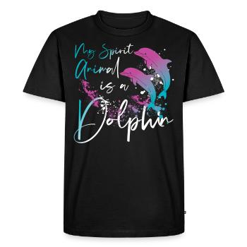 Dolphin My Spirit Animal Is A - Men's Premium Organic T-Shirt - black - Front - Nico (187cm)