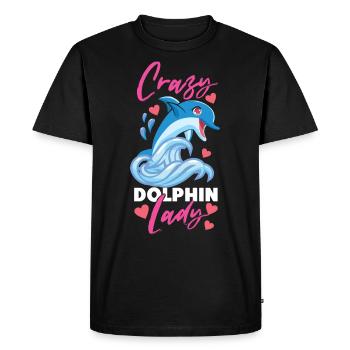 Dolphin Crazy Dolphin Lady - Men's Premium Organic T-Shirt - black - Front - Nico (187cm)