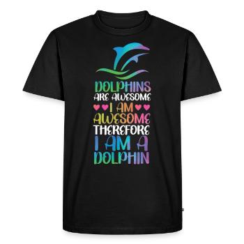 Dauphin aquarelle dauphins sont - T-shirt Premium bio Homme - noir - Devant - Nico (187cm)