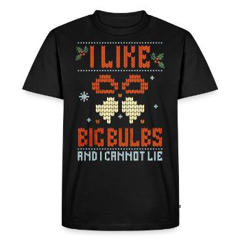 J’aime Big Bulbs et je ne peux pas mentir - Noël - T-shirt Premium bio Homme - noir - Devant - Nico (187cm)
