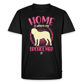 Home is where my Broholmer is - Men's Premium Organic T-Shirt - black - Front - Nico (187cm)