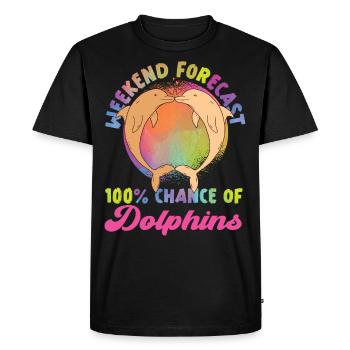 Prévisions pour le week-end des dauphins : 100 % - T-shirt Premium bio Homme - noir - Devant - Nico (187cm)