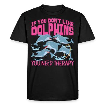 Dauphin si vous n’aimez pas les dauphins - T-shirt Premium bio Homme - noir - Devant - Nico (187cm)