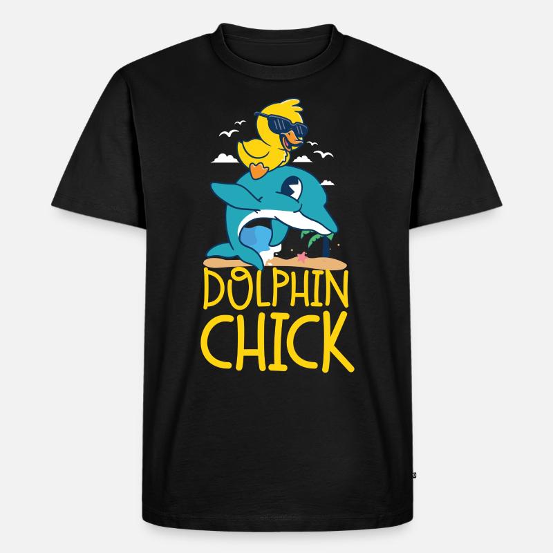 Dolphin Chicken Dolphin Chick - Männer Premium Bio T-Shirt - Schwarz