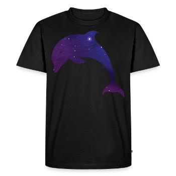 Dolphin Space Galaxy - Men's Premium Organic T-Shirt - black - Front - Nico (187cm)