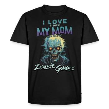J’adore mes jeux vidéo Mom Zombie pour les gamers - T-shirt Premium bio Homme - noir - Devant - Nico (187cm)