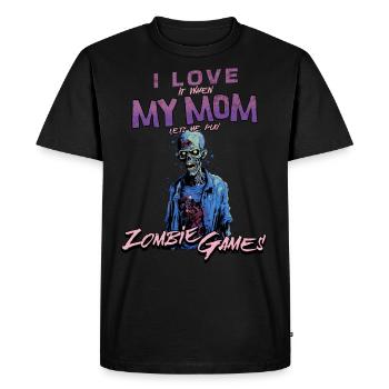 J’aime ma maman Zombie Jeux vidéo pour les joueurs Gamers - T-shirt Premium bio Homme - noir - Devant - Nico (187cm)