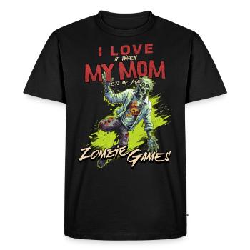 J’aime ma maman Zombie Jeux vidéo pour les joueurs Gamers - T-shirt Premium bio Homme - noir - Devant - Nico (187cm)