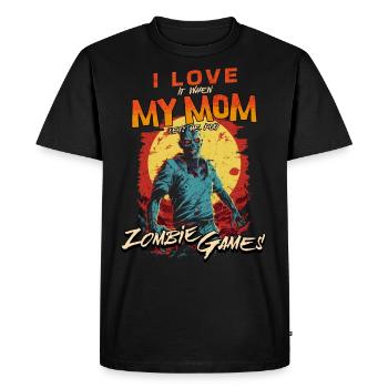 J’aime ma maman Zombie Jeux vidéo pour les joueurs Gamers - T-shirt Premium bio Homme - noir - Devant - Nico (187cm)