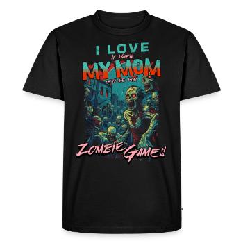 J’adore mes jeux vidéo Mom Zombie pour les gamers - T-shirt Premium bio Homme - noir - Devant - Nico (187cm)