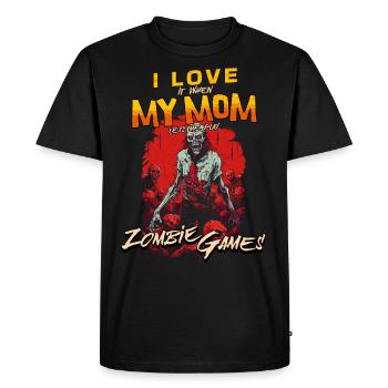 J’adore mes jeux vidéo Mom Zombie pour les gamers - T-shirt Premium bio Homme - noir - Devant - Nico (187cm)