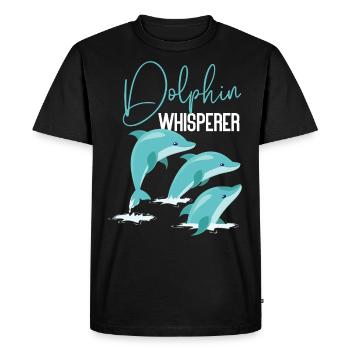 Dauphin Dauphin Chuchoteur - T-shirt Premium bio Homme - noir - Devant - Nico (187cm)