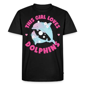 Dauphin Cette Fille Aime Les Dauphins - T-shirt Premium bio Homme - noir - Devant - Nico (187cm)