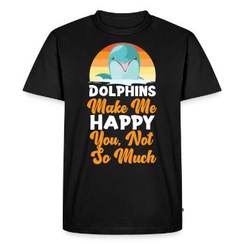 Dauphin Rétro Dauphins Me Font - T-shirt Premium bio Homme - noir - Devant - Nico (187cm)