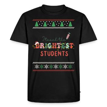 J’enseigne aux plus brillants Noël rétro groovy - T-shirt Premium bio Homme - noir - Devant - Nico (187cm)