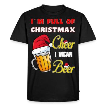 Je suis plein de joie de Noël, je veux dire de la bière - T-shirt Premium bio Homme - noir - Devant - Nico (187cm)