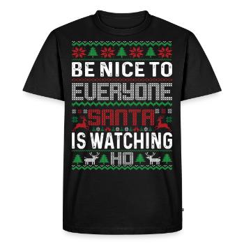 nice to be everyone santa - Men's Premium Organic T-Shirt - black - Front - Nico (187cm)