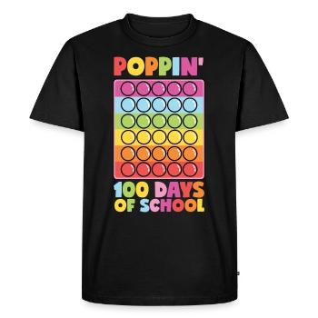 Poppin' 100 jours d’école - 100 jours d’école - T-shirt Premium bio Homme - noir - Devant - Nico (187cm)