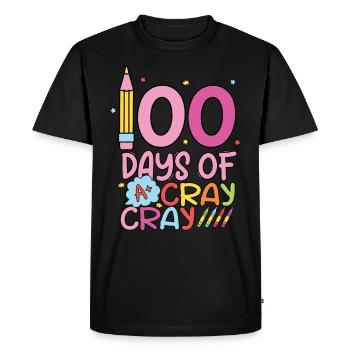 100 Days of Cray for Students 100 Days of School - Men's Premium Organic T-Shirt - black - Front - Nico (187cm)