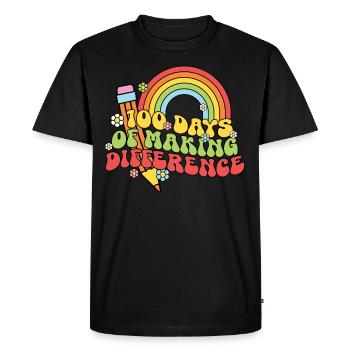 100 Days of Cray of Difference 100 Days of School - Men's Premium Organic T-Shirt - black - Front - Nico (187cm)