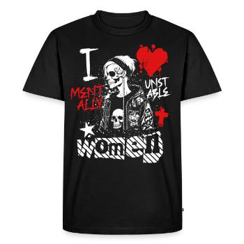 I Love Mentally Unstable Women Ironic Meme Punk - Men's Premium Organic T-Shirt - black - Front - Nico (187cm)