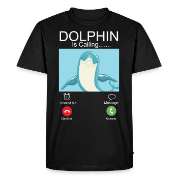Dolphin Phone Display Dolphin Is - Men's Premium Organic T-Shirt - black - Front - Nico (187cm)