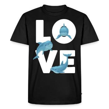 Amour des dauphins - T-shirt Premium bio Homme - noir - Devant - Nico (187cm)