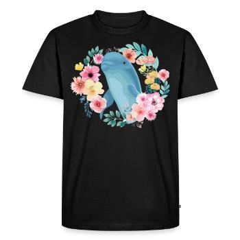 Fleur de dauphin Floral - T-shirt Premium bio Homme - noir - Devant - Nico (187cm)