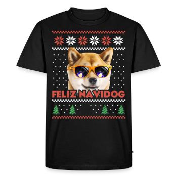 Cool Akita Inu Chien Feliz Navidog Noël moche - T-shirt Premium bio Homme - noir - Devant - Nico (187cm)