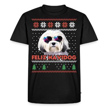 Cool Havenese Chien Feliz Navidog Noël moche - T-shirt Premium bio Homme - noir - Devant - Nico (187cm)