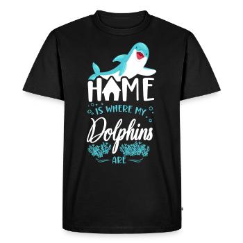 Dolphin Home est l’endroit où mes dauphins - T-shirt Premium bio Homme - noir - Devant - Nico (187cm)
