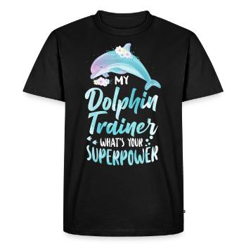 Dolphin I'm A Dolphin Trainer - Men's Premium Organic T-Shirt - black - Front - Nico (187cm)
