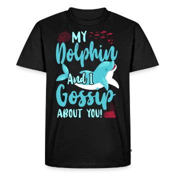 Dolphin Mon Dauphin Et Je Gossip - T-shirt Premium bio Homme - noir - Devant - Nico (187cm)