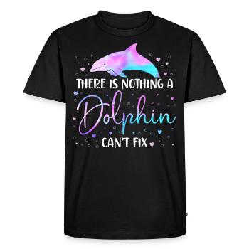 Dolphin There Is Nothing A Dolphin - Men's Premium Organic T-Shirt - black - Front - Nico (187cm)