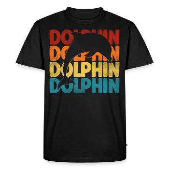 Dolphin Retro Vintage Dolphin - Men's Premium Organic T-Shirt - black - Front - Nico (187cm)